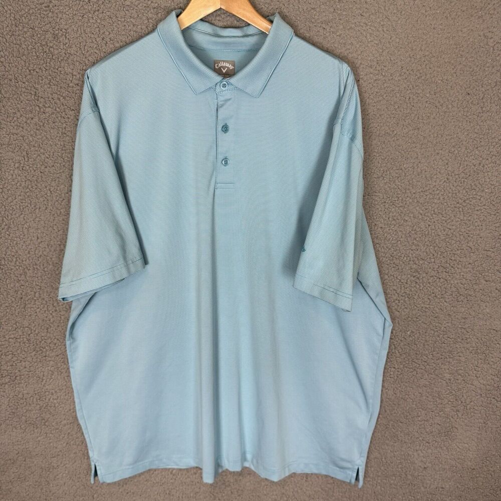 Callaway Shirt Mens‎ XXL Blue Polo Short Sleeve Opti-Dri Golf Stretch